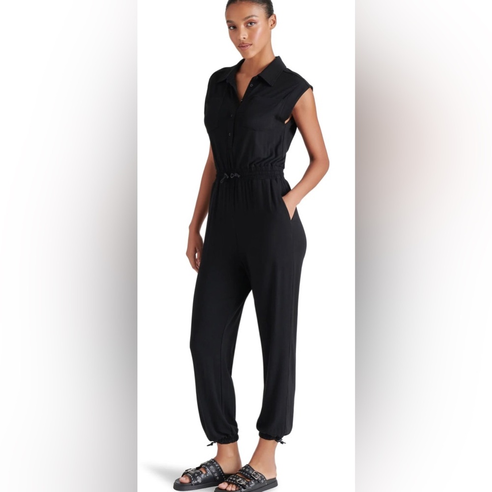 Steve Madden black Merit‎ button front sleeveless Jumpsuit size XS brand new
